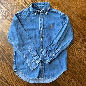 Ralph Lauren blue denim button down shirt size 7